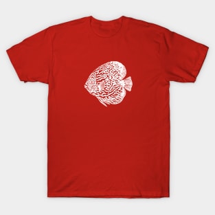 Pompadour Fish or Discus Fish - aquarium lovers detailed drawing T-Shirt